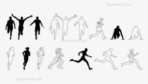 People Running Dwg, Cad Blocks, Free Download - Running People Cad Block
