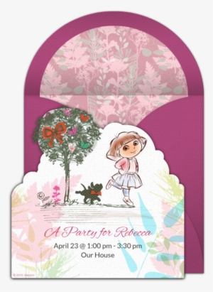 Dora The Explorer Watercolor Online Invitation - Sweet Pea