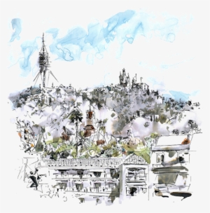 La Puerta Del Dragón - Watercolor Painting