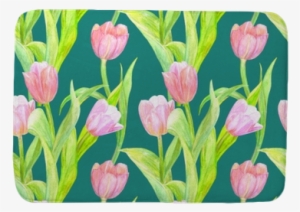 Fashion Seamless Texture With Elegant Tulips For Your - Watercolor Painting