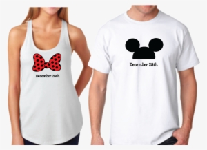 Mickey Mouse Head His Hers Minnie Mouse Bow Mickey - Disney Christmas Couple Shirts