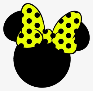 Minnie Head With Yellow Bow - Minnie Mouse Png Black And White
