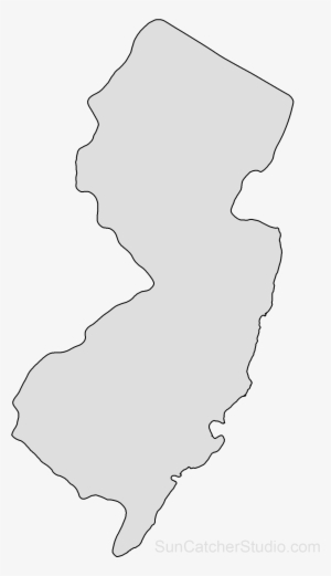 New Jersey Map Outline Png Shape State Stencil Clip - New Jerseystate ...