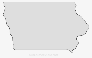 Iowa Map Outline Shape State Stencil Clip Art Scroll
