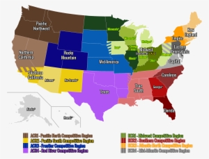 Usa Club Rugby Map - Red And Blue States Map 2018