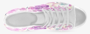 Watercolor Flower Pattern Women's Classic High Top - Walking Shoe