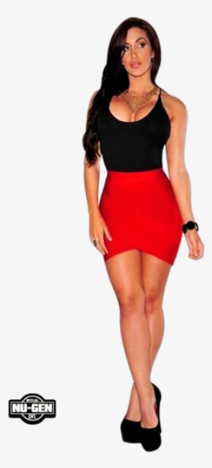Share This Image - Black Model In Red Dressing Png