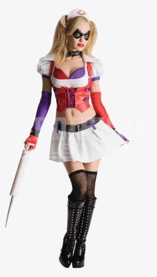 Secret Wishes Harley Quinn Arkham Asylum Costume 850x850 Png Download