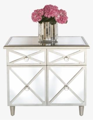 Worlds Away Claude Mirrored Crosshatch Two Drawer Chest