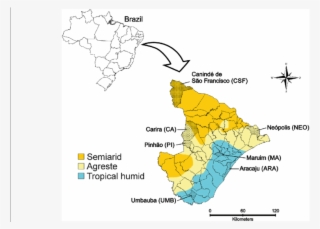 Map Of The State Of Sergipe Showing The Locations Of