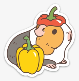 G U I N E A Pig And Bell Pepper Vinyl Sticker