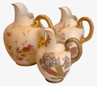 English Royal Worcester Set 3 Graduated Jugs W Different