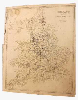 Antique Map Of England With Canals & Railways Marked