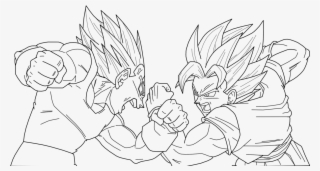 Majin Vegeta Vs Ssj2 Goku Lineart By Brusselthesaiyan