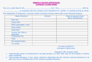 Salary Certificate Letter Main Image