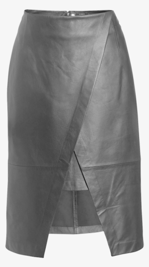 Wrap Leather Skirt Black - Omlottkjol Skinn