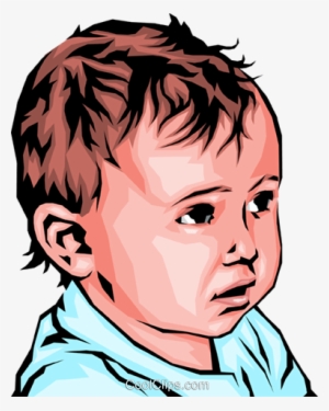 Baby Boy Royalty Free Vector Clip Art Illustration - Realistic Baby Clipart