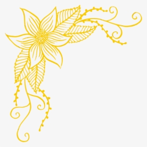 Corner Border Png - Yellow Corner Flower Transparent