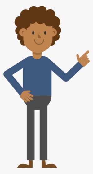 Open - Cartoon Person Pointing Png