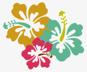 Flower Hibiscus Pink Yellow Blue Fresh Tou - Hibiscus Clip Art