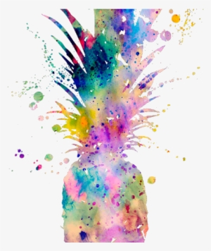 Water Color And Pineapple Tattoo