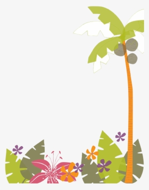 Hawaiian Frame Png Black And White - Hawaiian Party Png