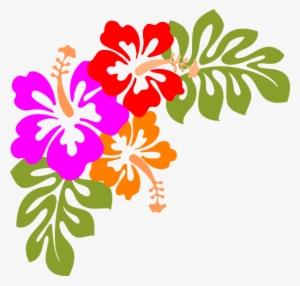 Compass Lodge Luau - Black And White Hibiscus Flowers