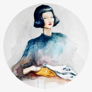 Girl With Crocodile Skull / Watercolor / 12 X 12" - Apple Ipad Family