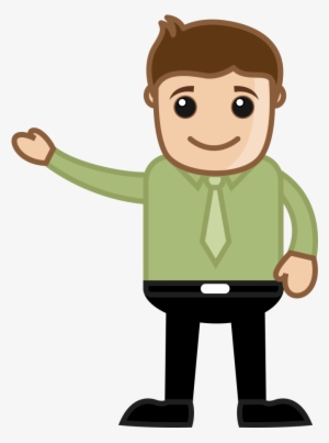 Man Presenting Document Scanning - Cartoon Person Pointing Png