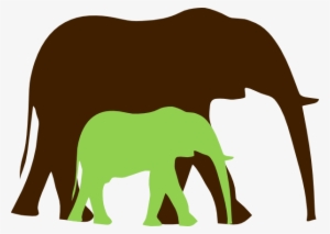 Transparent Elephant Mother - Mother And Baby Elephant Png