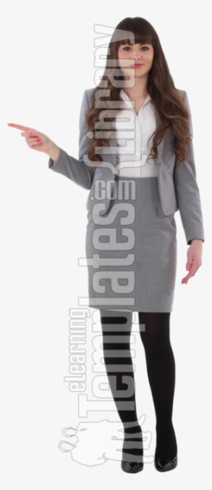 Showing, Presenting, Pointing, Looking At Camera, Front - Girl