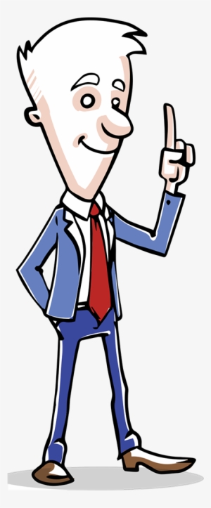 Cartoon Man Making A Point - Transparent Background Cartoon Man Png