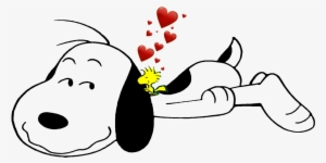 Snoopy Love Png Banner Royalty Free Download - Snoopy And Woodstock Love
