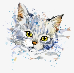 This Beautiful Painted Picture Of A Cat With Little