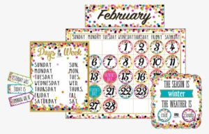 Confetti Calendar Bulletin Board Display - Teacher Created Resources Bulletin Board