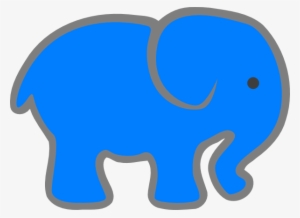 Red Clipart Baby Elephant - Blue Elephant Clipart