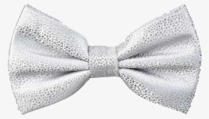 Textured Damon Bow Tie In Silver Reptile - Satin