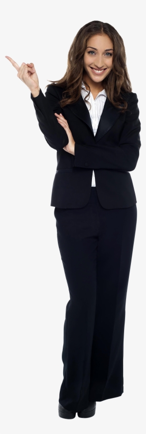 Girl Pointing Left Png Image - Business Woman Png