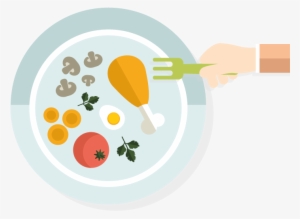 How Do I Use My Healthy Plate - Food On Plate Cartoon Png