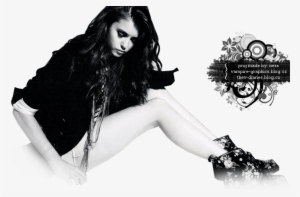 Png 007 ~ Nina Dobrev - Megan Nicole Black And White