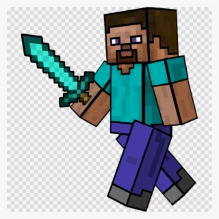Steve With Diamnd Sword Clipart Minecraft