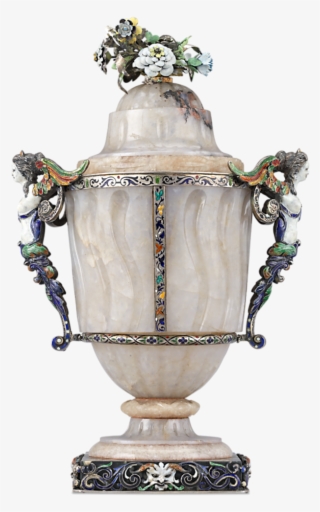 Viennese Agate And Enamel Covered Urn
