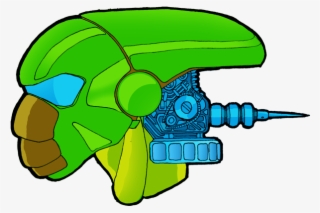 Green Robot Head