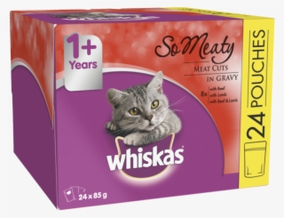 Whiskas Wet Cat Food Adult So Meaty Meat Cuts Gravy
