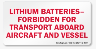 Lithium Batteries Forbidden Label
