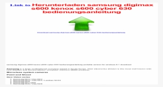 Handbuch Samsung Digimax S600 Kenox S600 Cyber 630
