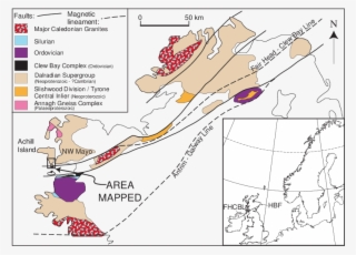 Geological Map Of Northwest Ireland With South Achill