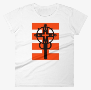 Black Cross Red Stripes Women's T-shirt Ethiopian Coptic