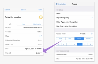 Setting Up A Repeating Item In The Action Editor