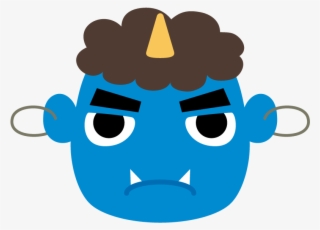 節分・青鬼のお面のイラスト